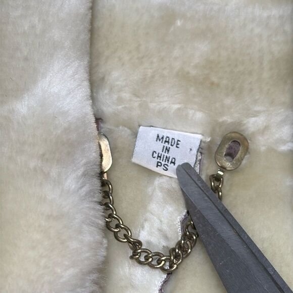 VINTAGE MAGGIE LAWRENCE LEATHER SHEARLING BIKER JACKET SIZE PETITE SMALL - Picture 5 of 14